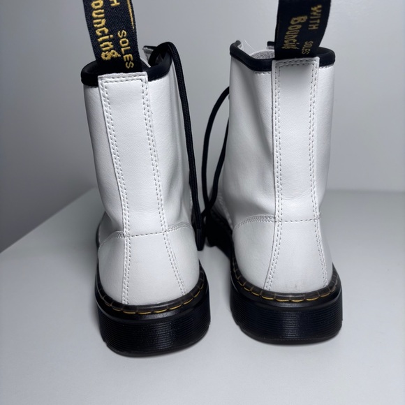 Dr. Martens Zavala White Leather Lace Up Combat Boots Grunge 90s Women’s Size 8 - Picture 6 of 9
